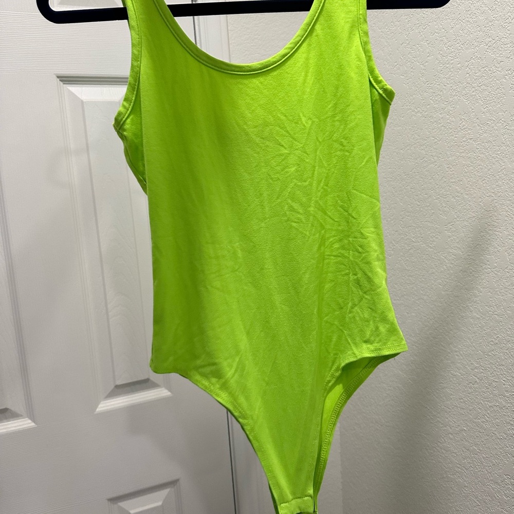 Neon green cotton bodysuit